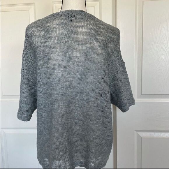 TopShop Gray metallic knitted short sleeve top, 8 - Picture 7 of 12